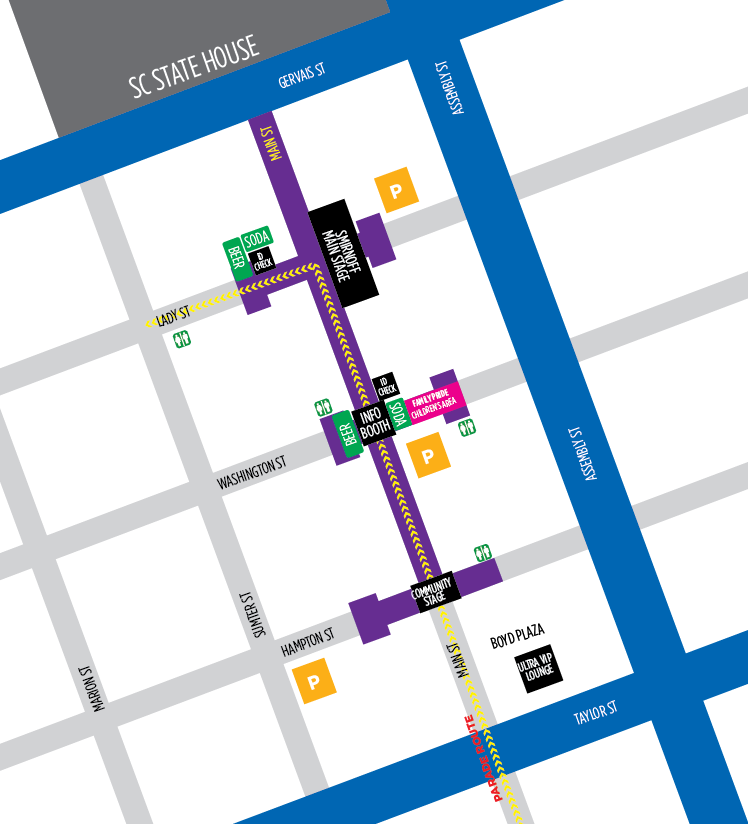 SC Pride Festival Map & Parade Route